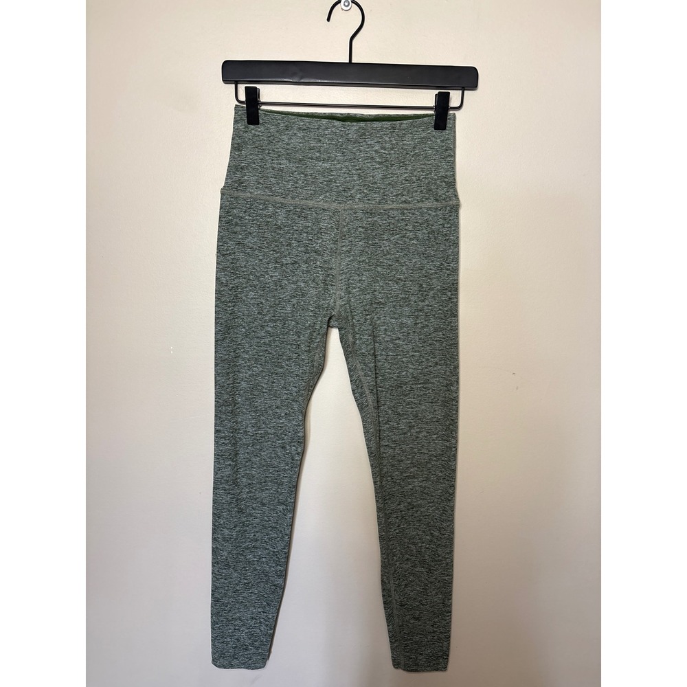 Beyond Yoga Spacedye High Waist Capri Leggings Grey Sage Green Heather M 25in